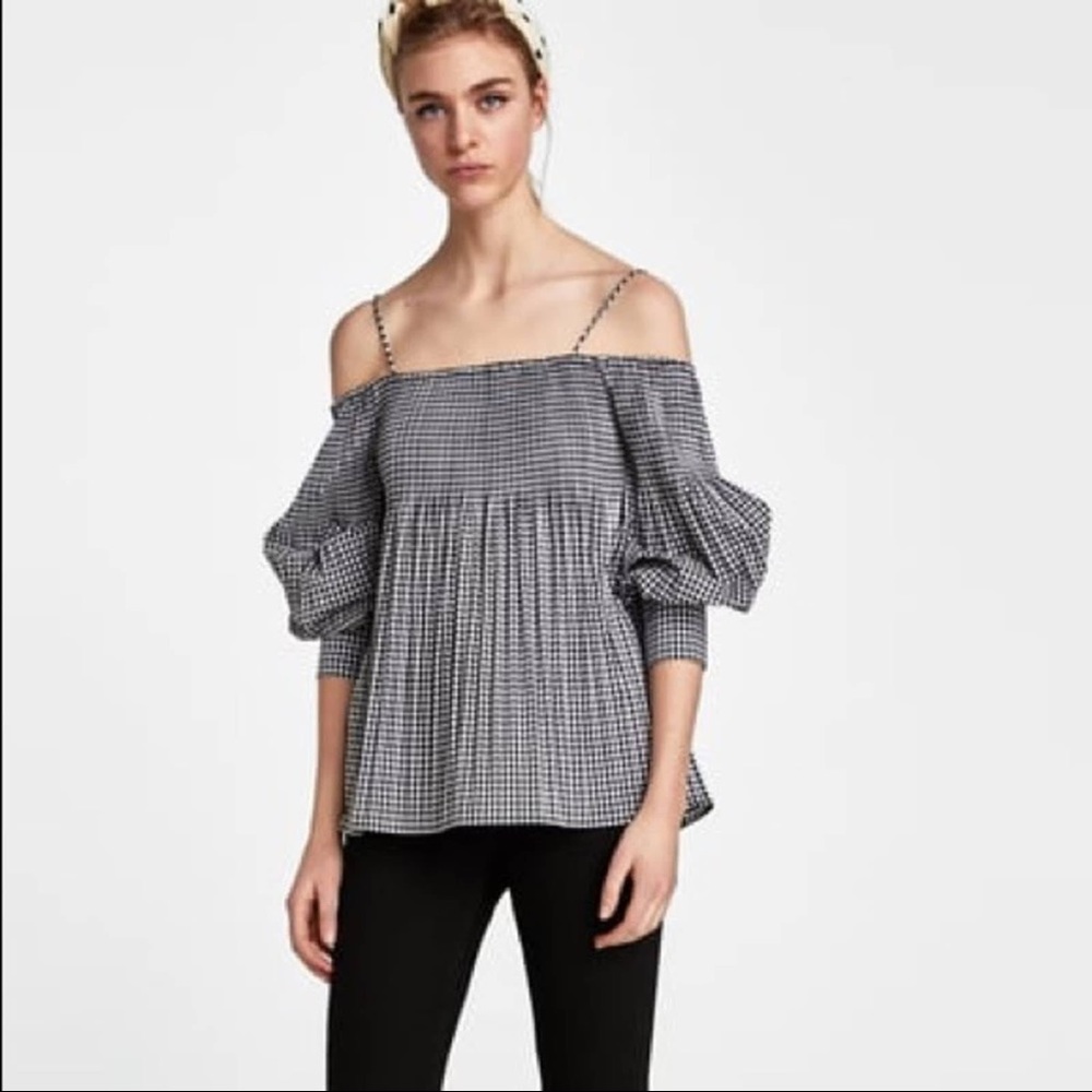 Zara Basic Gingham Top